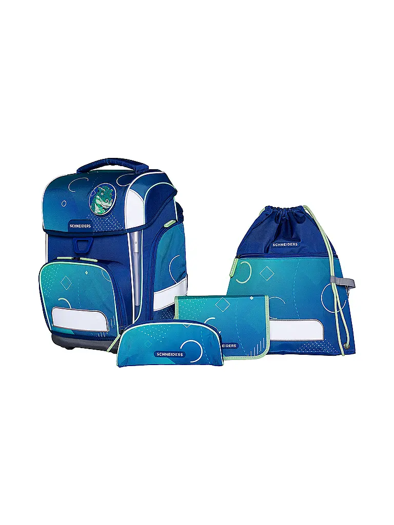 SCHNEIDERS | Set de mochila escolar Ergolite 9 piezas Geo Motion | Azul