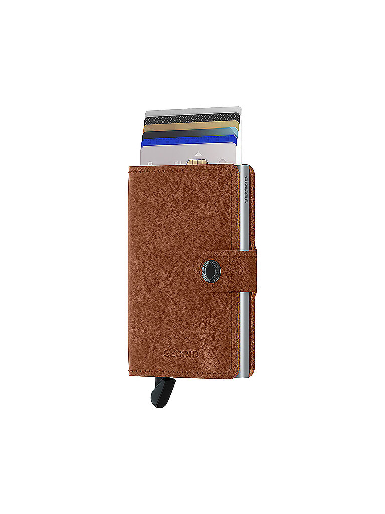 SECRID Billetera - Miniwallet Vintage Mini Cognac Silver marrón