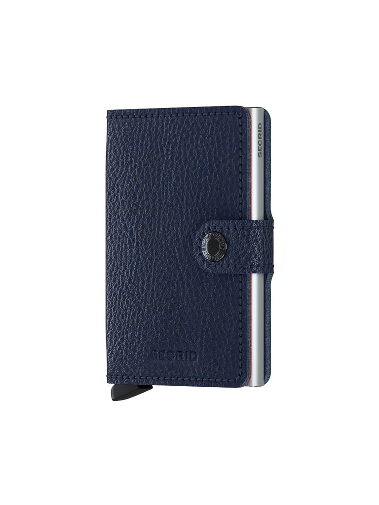 SECRID Billetera - Miniwallet Vegetable Tanned Mini Navy/Silver azul