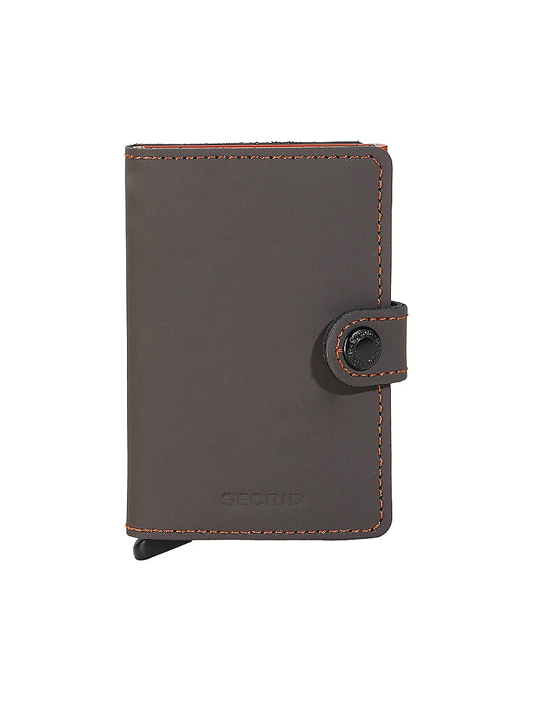 Geldbörse - Miniwallet Matte truffle & orange marrón