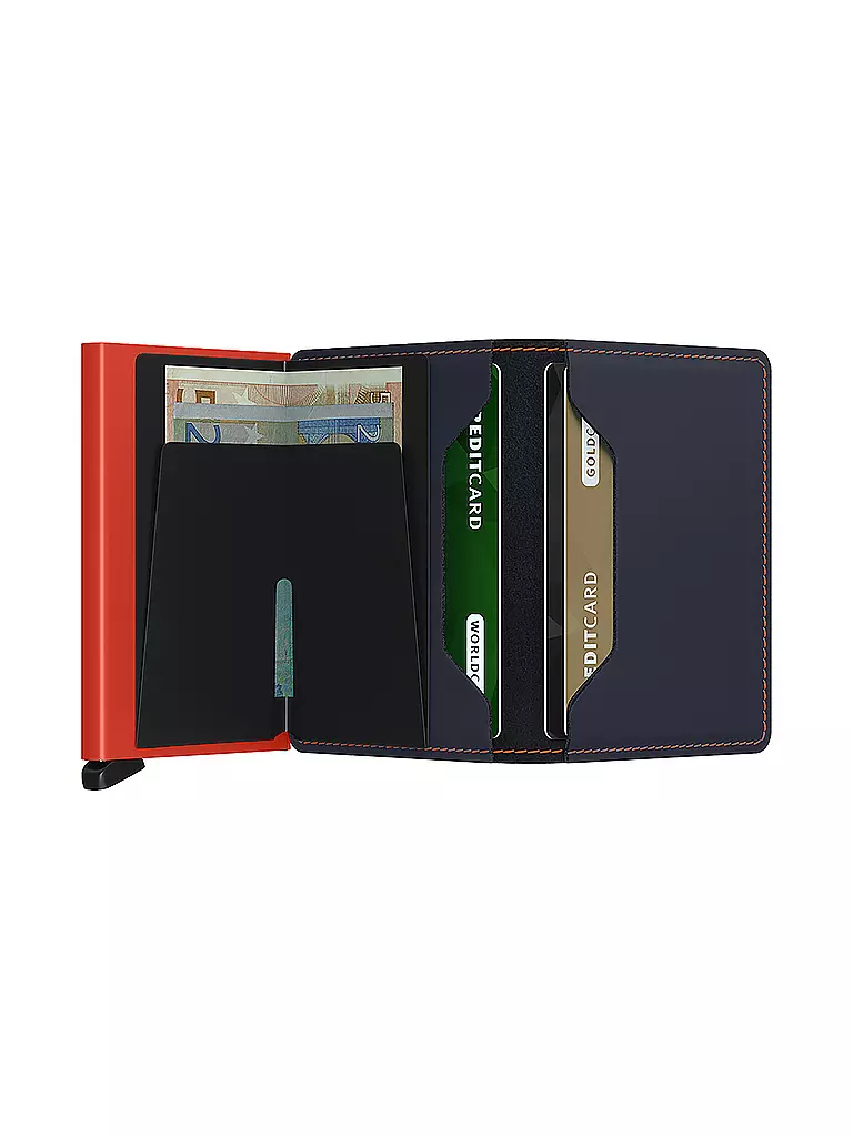 SECRID | Billetera SLIMWALLET MATTE Nightblue & Orange | Azul oscuro