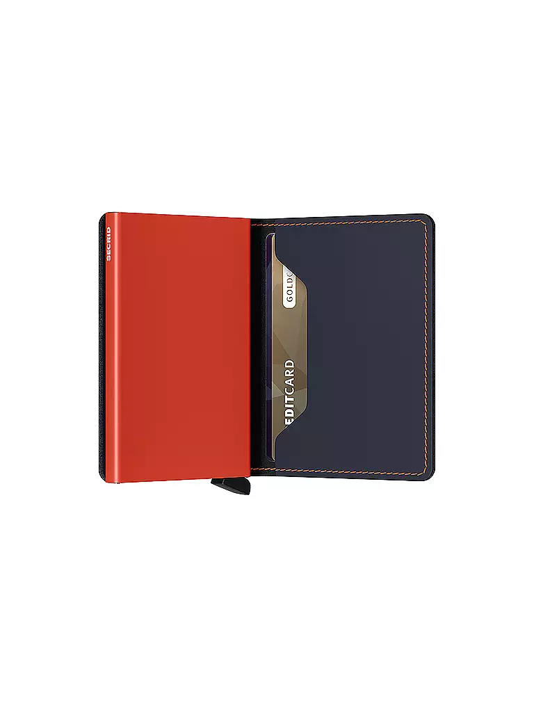 SECRID | Billetera SLIMWALLET MATTE Nightblue & Orange | Azul oscuro