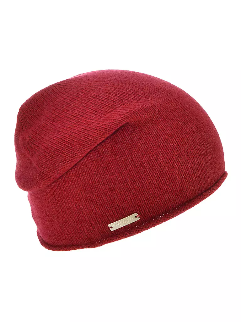 SEEBERGER | Gorro de cachemira - Gorro | Rojo oscuro