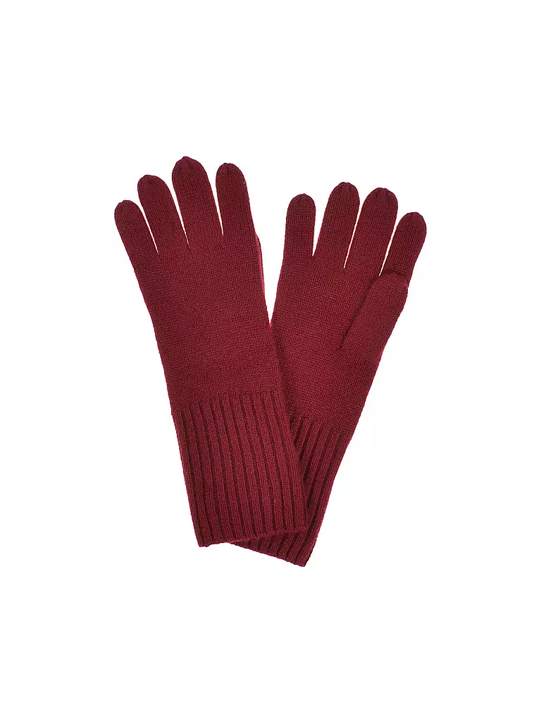 SEEBERGER | Guantes de cachemira | Rojo oscuro