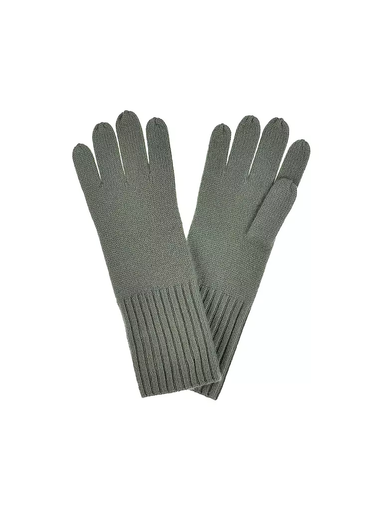 SEEBERGER | Kaschmir Handschuhe | Verde oscuro
