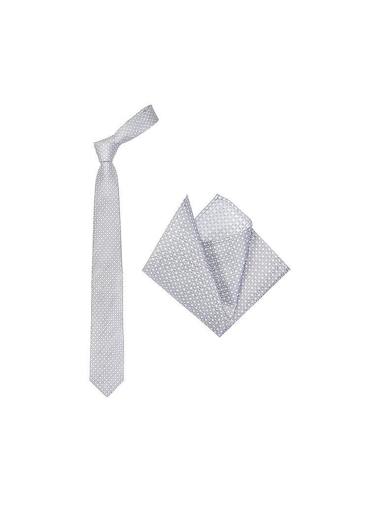 Seidenfalter Set de corbata con pañuelo de bolsillo gris claro