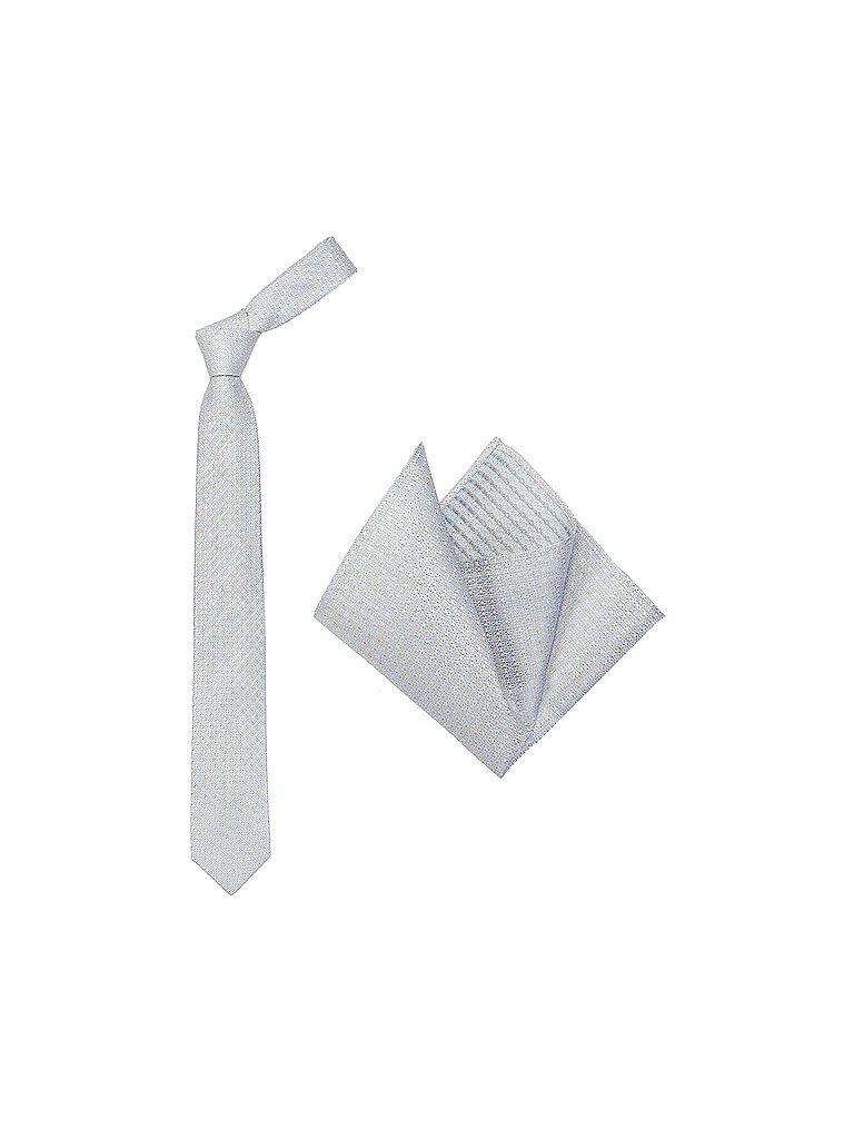 Seidenfalter Set de corbata con pañuelo de bolsillo verde