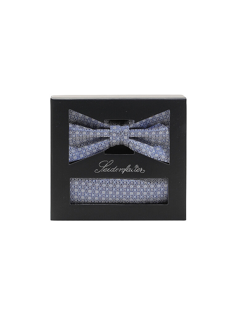 Seidenfalter Pajarita - Set de pajarita con pañuelo de bolsillo azul claro