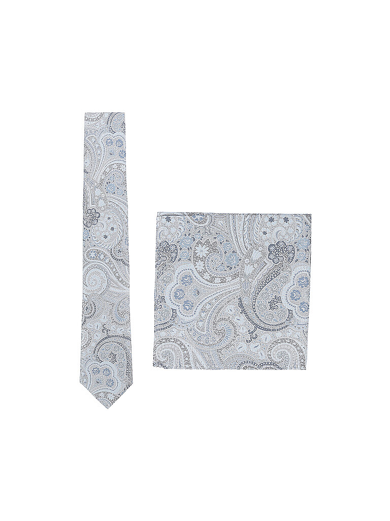 Seidenfalter Set de corbata con pañuelo de bolsillo azul claro