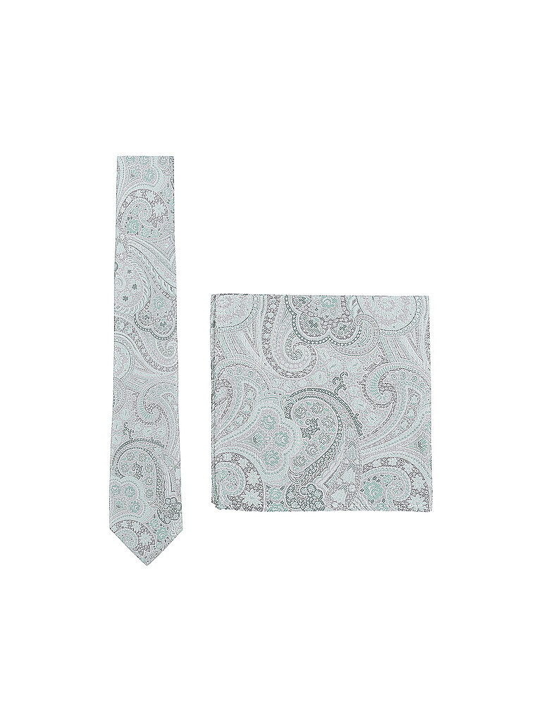Seidenfalter Set de corbata con pañuelo de bolsillo verde