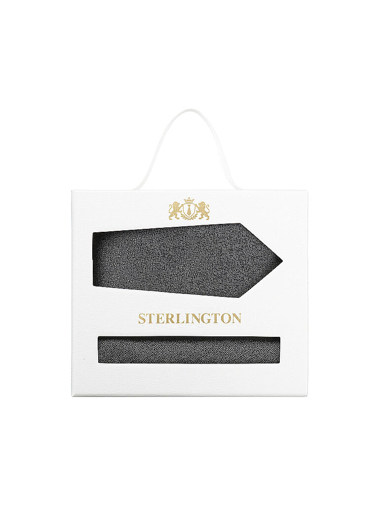 Seidenfalter Set de corbata con pañuelo de bolsillo gris