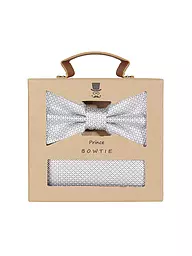 SEIDENFALTER | Set de regalo - Pajarita y pañuelo de bolsillo | Gris claro
