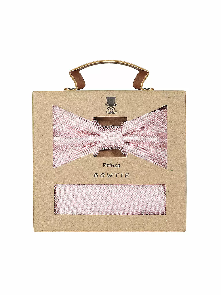SEIDENFALTER | Set de regalo - Pajarita y pañuelo de bolsillo | Rosa