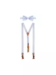 SEIDENFALTER | Set de tirantes con pajarita y clips de botón | Azul claro