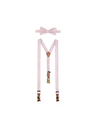 SEIDENFALTER | Set de tirantes con pajarita y clips de botón | Rosa