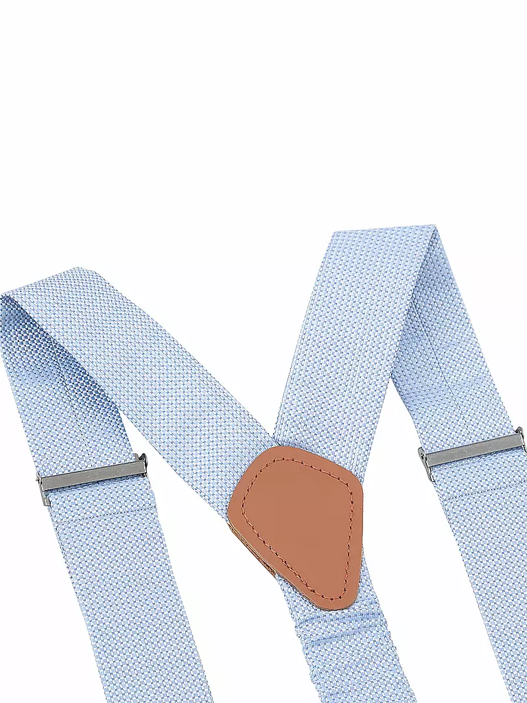 SEIDENFALTER | Set de tirantes con pajarita y clips de botón | Azul claro