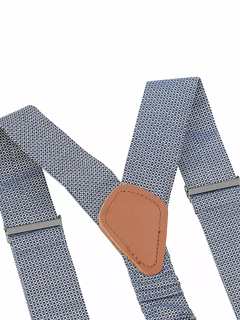 SEIDENFALTER | Set de tirantes con pajarita y clips de botón | Azul oscuro