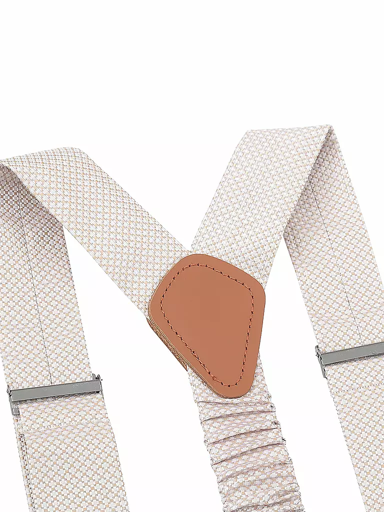 SEIDENFALTER | Set de tirantes con pajarita y clips de botón | Beige