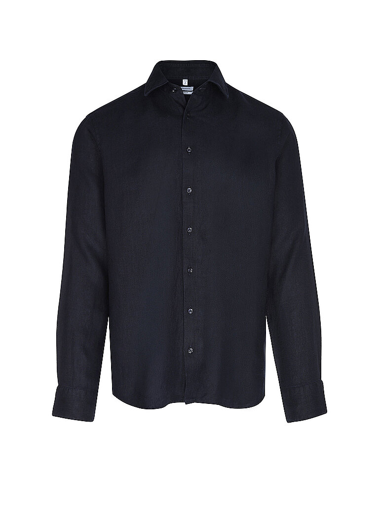 Camisa de lino azul oscuro 40