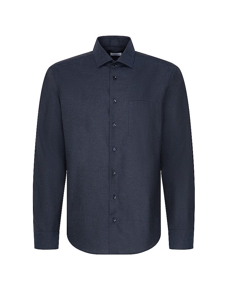 seidensticker Camisa de franela Regular Fit azul oscuro