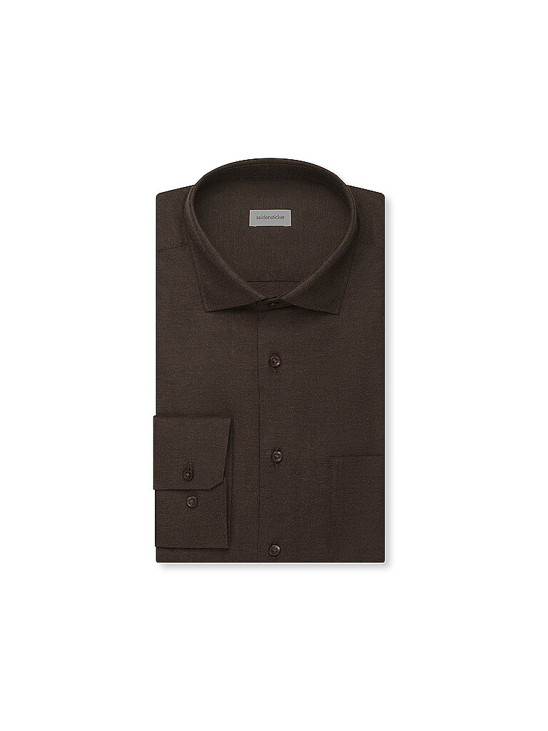 seidensticker Camisa de franela Regular Fit marrón