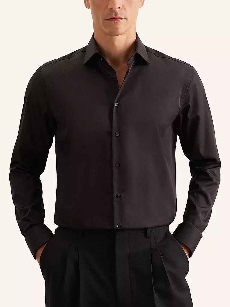 SEIDENSTICKER | Camisa de corte regular | Negro