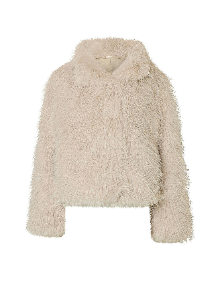 Chaqueta con aspecto de piel crema 44