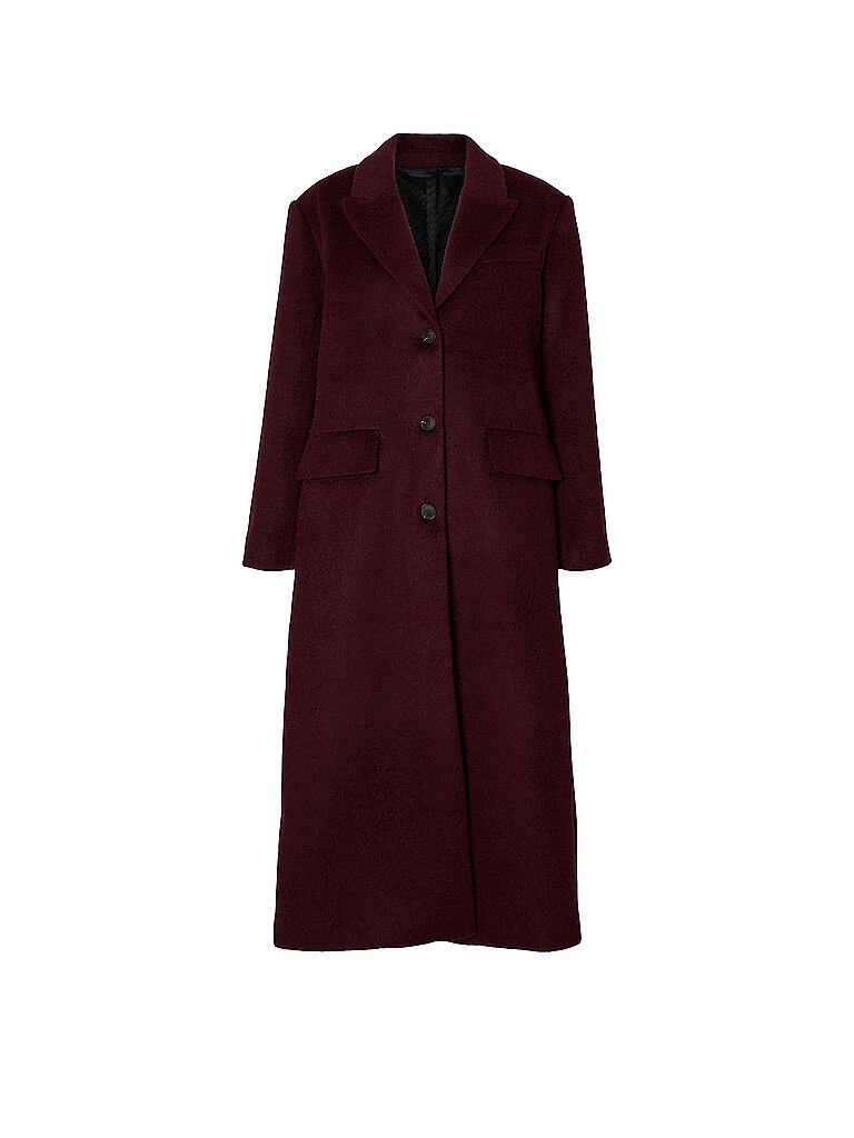 Abrigo de lana rojo oscuro 40