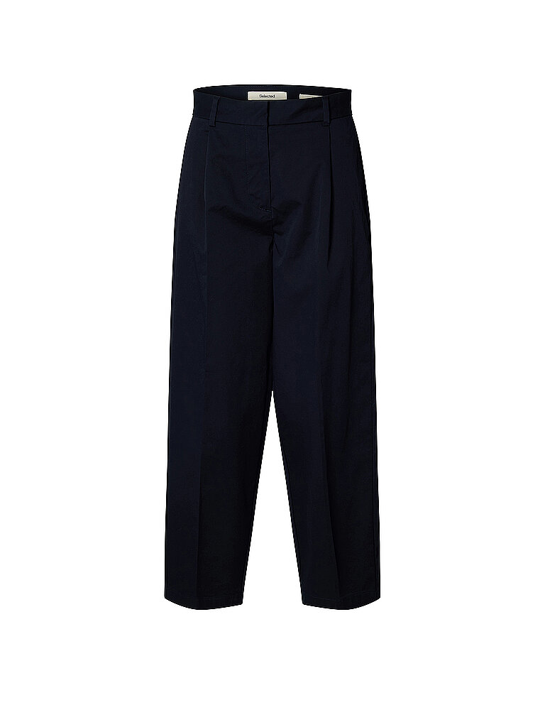 Selected Femme Pantalones de vestir SLFBARREL MILLE azul oscuro