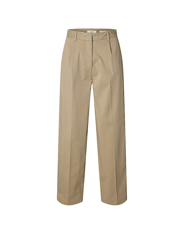 Pantalones de vestir SLFBARREL MILLE beige 44/L30