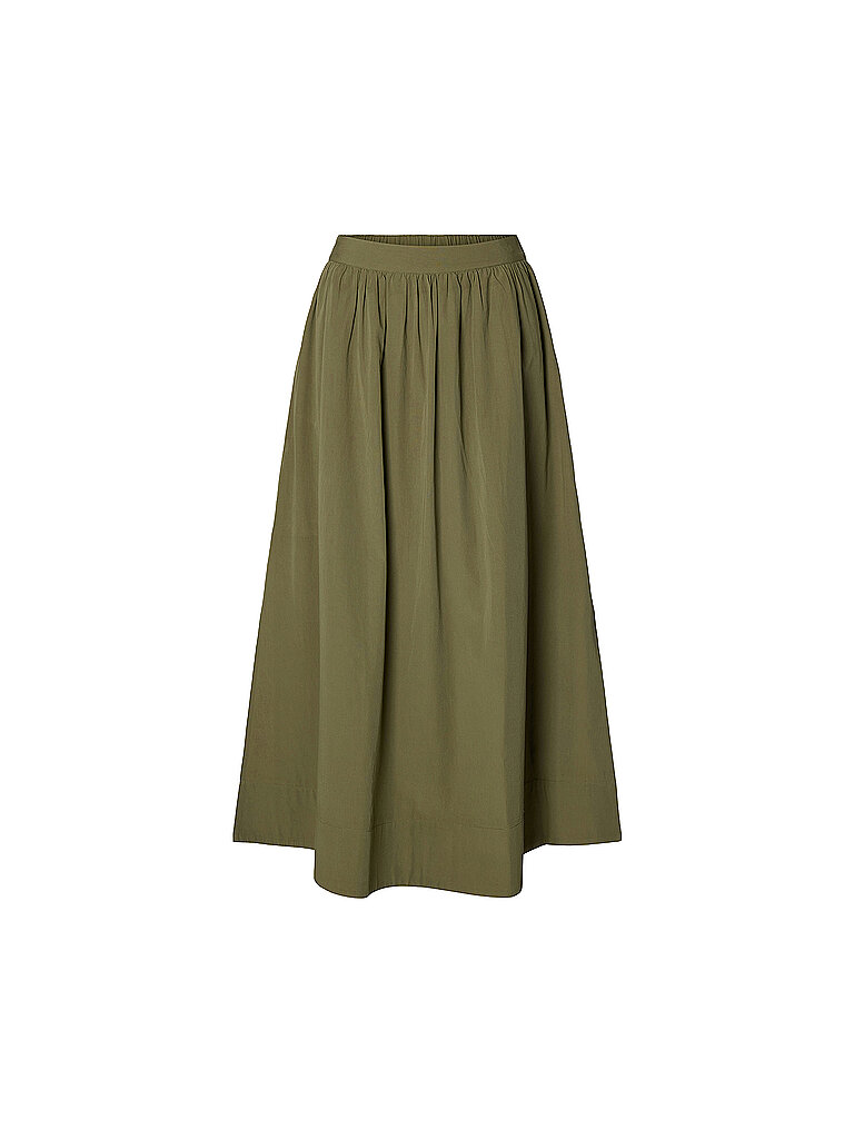Selected Femme Falda midi SLFBLAIR oliva