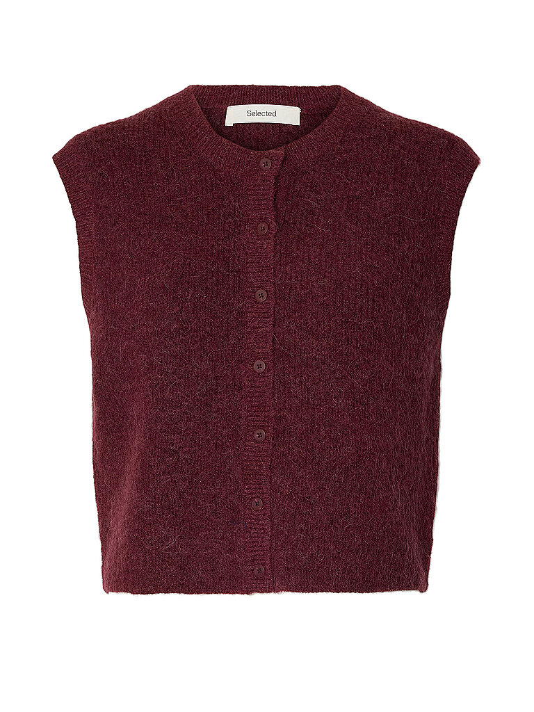 Selected Femme Strickjacke SLWLULU rojo oscuro