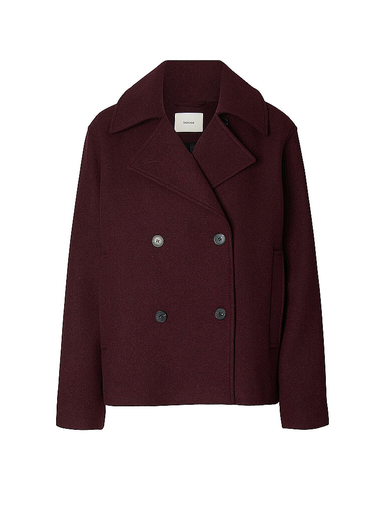 Selected Femme Chaqueta SLWZIA-ALMA rojo oscuro