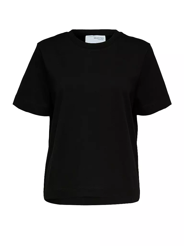 SELECTED FEMME | Camiseta Boxy Fit SLFESSENTIAL | Negro