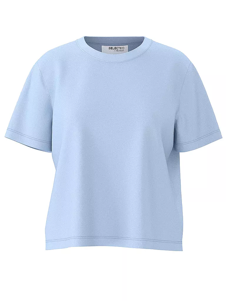 SELECTED FEMME | Camiseta corte cuadrado SLFESSENTIAL | Azul claro