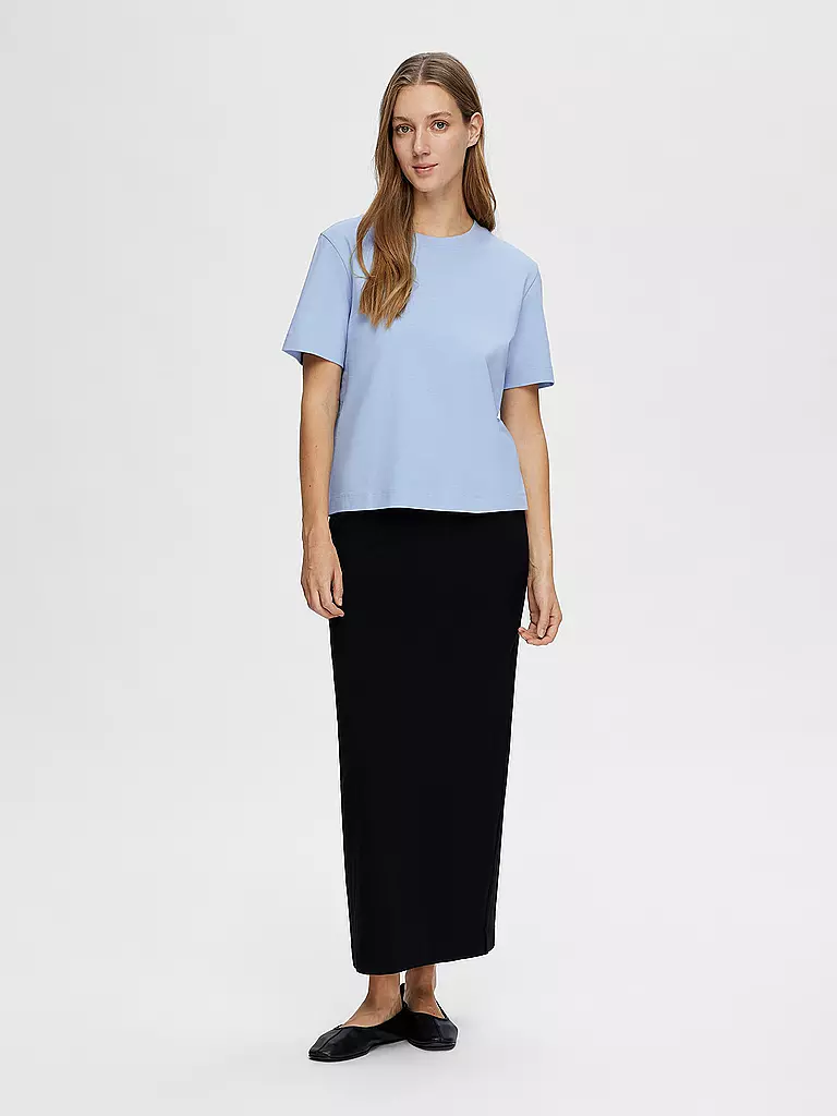 SELECTED FEMME | Camiseta corte cuadrado SLFESSENTIAL | Azul claro
