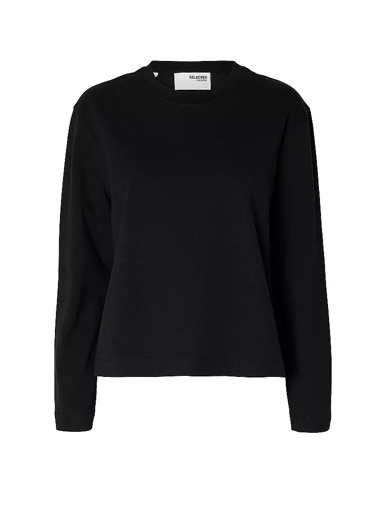 SELECTED FEMME | Camiseta de manga larga SLFESSENTIAL | Negro