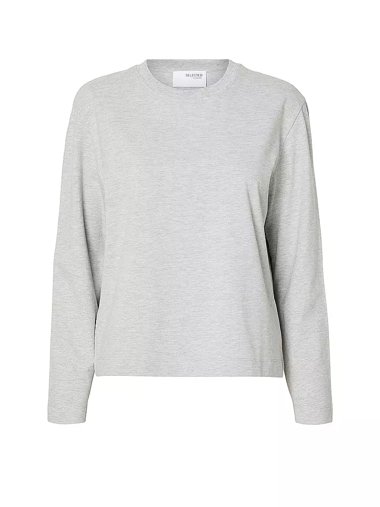 SELECTED FEMME | Camiseta de manga larga SLFESSENTIAL | Gris claro