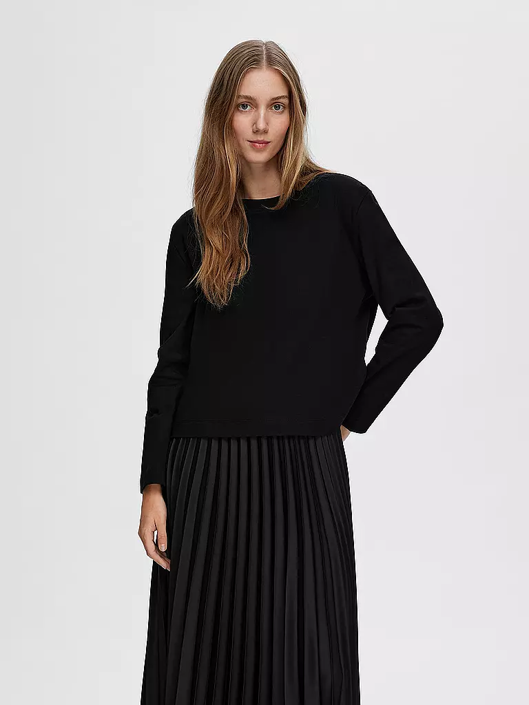 SELECTED FEMME | Camiseta de manga larga SLFESSENTIAL | Negro