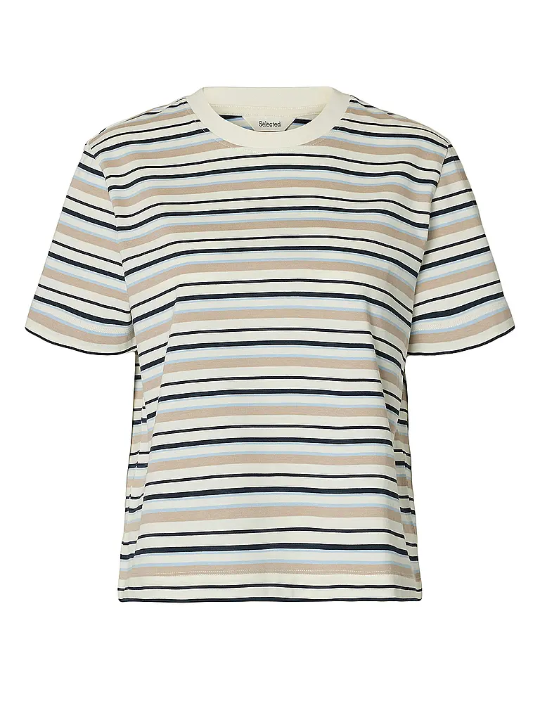 SELECTED FEMME | Camiseta SLFESSENTIAL
Marca: SELECTED FEMME
Color: crema
Categorías: Moda, Mujer

Largo de la manga: Manga corta
Escote: Cuello redondo
Material: Jersey, Algodón
Diseño: Rayas
Corte (Prenda superior): Regular | Crema