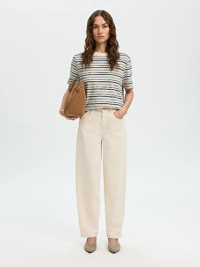 SELECTED FEMME | Camiseta SLFESSENTIAL
Marca: SELECTED FEMME
Color: crema
Categorías: Moda, Mujer

Largo de la manga: Manga corta
Escote: Cuello redondo
Material: Jersey, Algodón
Diseño: Rayas
Corte (Prenda superior): Regular | Crema