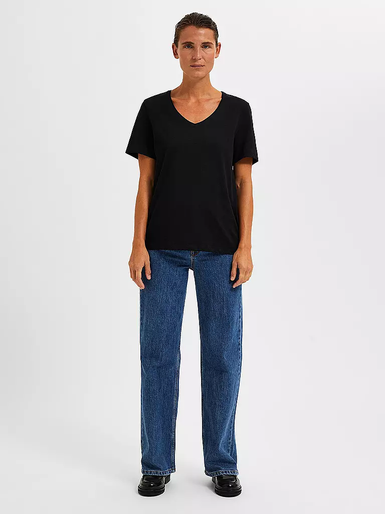 SELECTED FEMME | Camiseta SLFESSENTIAL | Negro