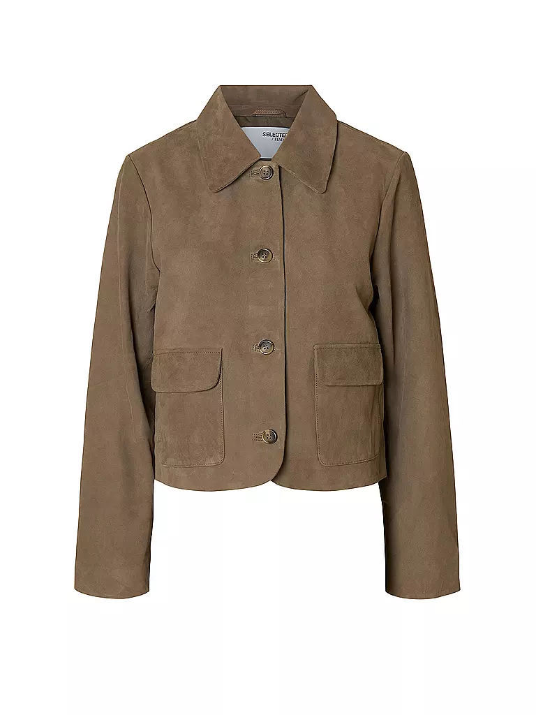 SELECTED FEMME | Chaqueta de cuero SLFKAYA SUEDE | Marrón