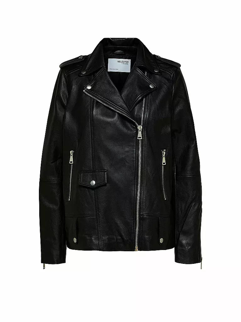 SELECTED FEMME | Chaqueta de cuero SLFMADISON | Negro