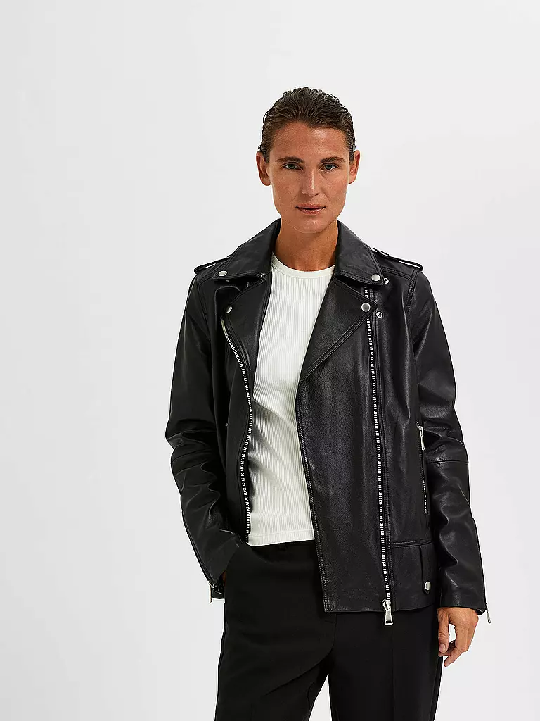 SELECTED FEMME | Chaqueta de cuero SLFMADISON | Negro