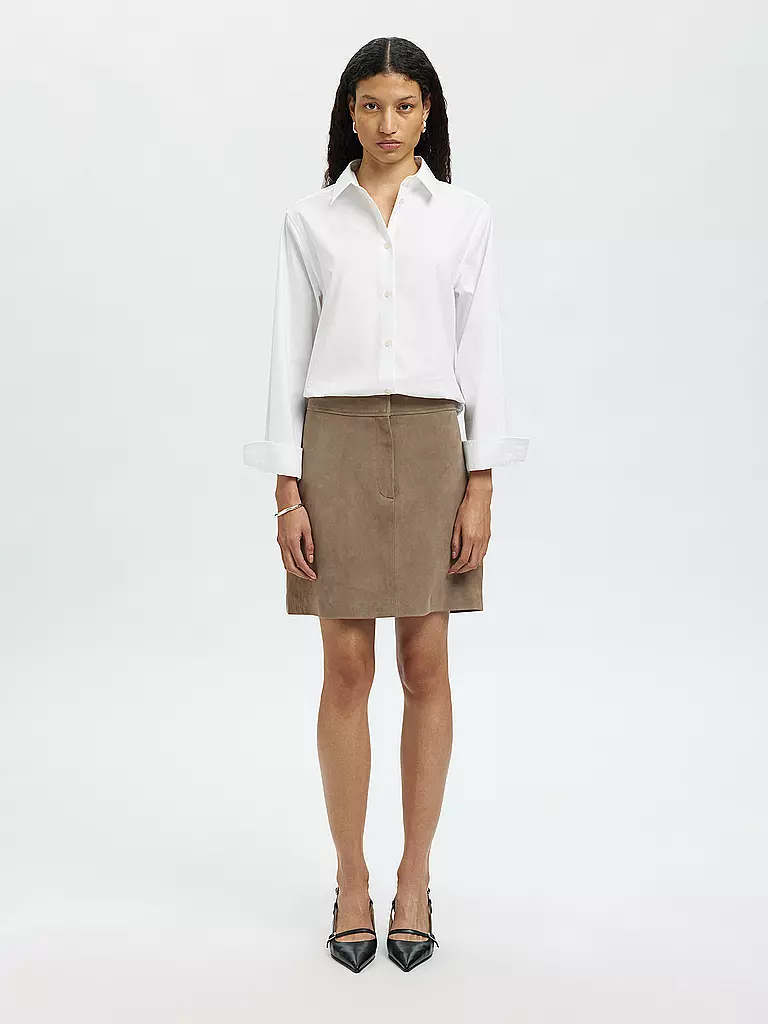 SELECTED FEMME | Falda de cuero SLFKAYA | Marrón