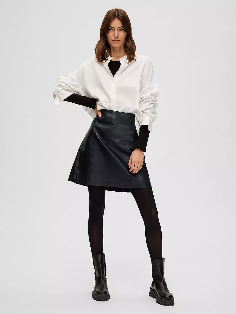 SELECTED FEMME | Falda de cuero | Negro