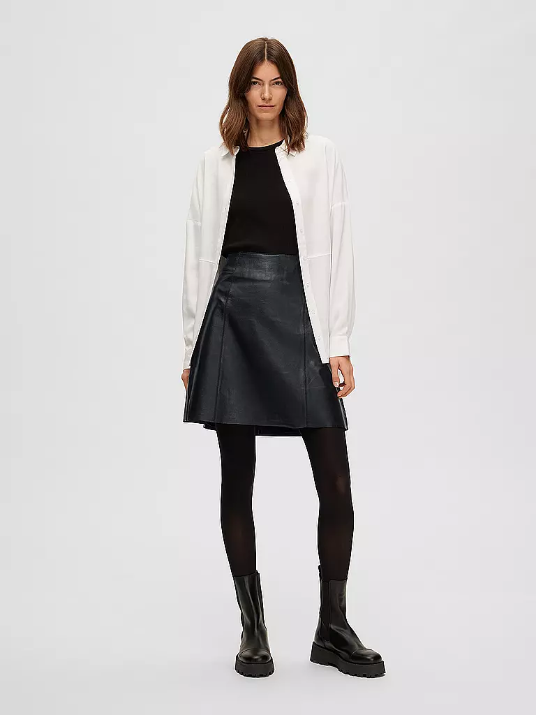 SELECTED FEMME | Falda de cuero | Negro