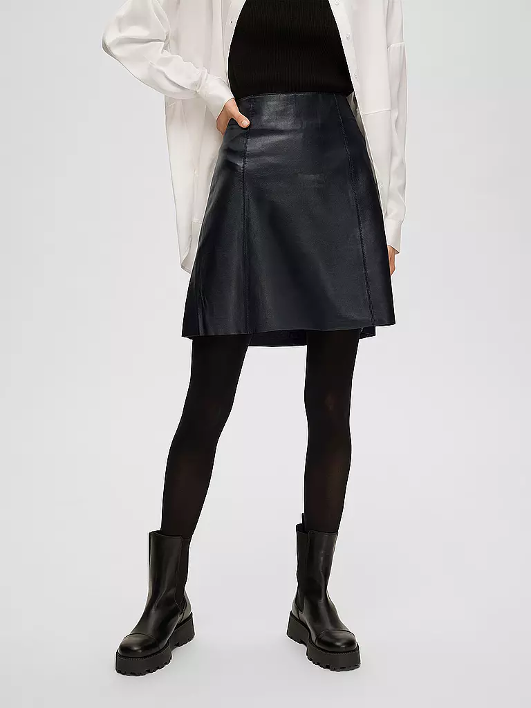 SELECTED FEMME | Falda de cuero | Negro