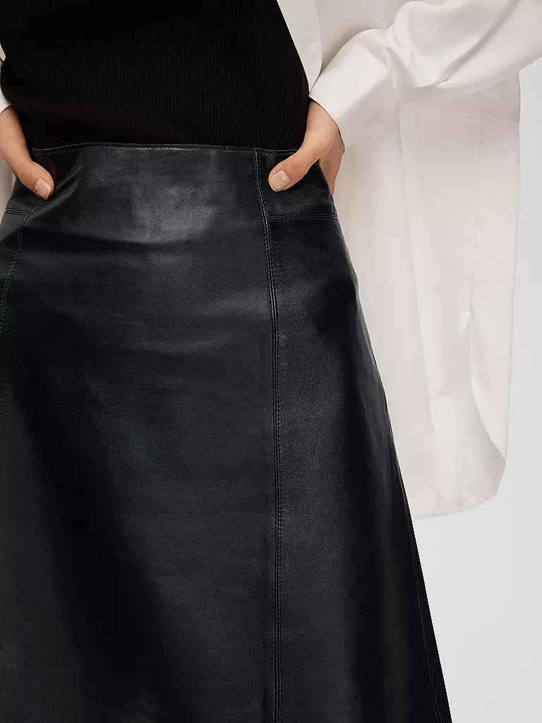 SELECTED FEMME | Falda de cuero | Negro